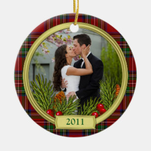 Tartan Boughs Foto Keramik Ornament