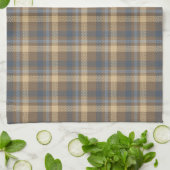 Tartan - Braun, Blau und Sand Geschirrtuch (Gefaltet)