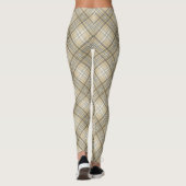 Tartan braun und beige Kariert Leggings (Rückseite)