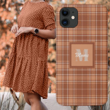 Tartan - Brauner und Terracotta-Handy-Fall