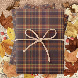 Tartan - Brown - Taupe-Burnt Sienna-Rustikales Gol Geschenkpapier Set