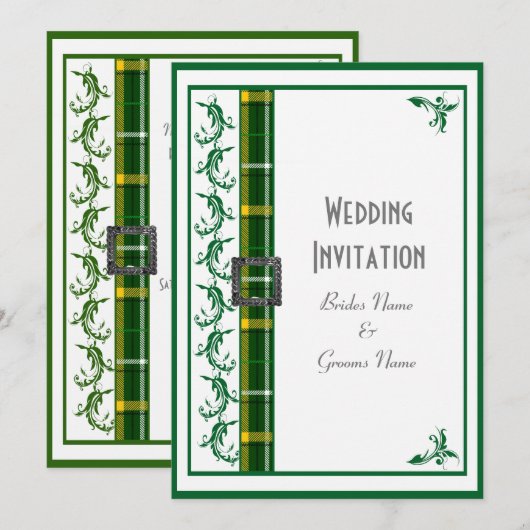 Tartan-Brust Einladung (Vorne/Hinten)