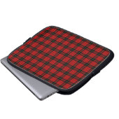Tartan Buffalo Kariert Red Black Rustic Laptopschutzhülle (Vorne Knopf)
