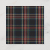 Tartan Business Card Quadratische Visitenkarte (Rückseite)