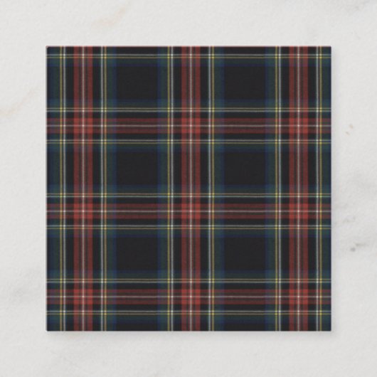Tartan Business Card Quadratische Visitenkarte (Vorderseite)