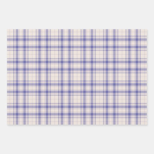 Tartan - Cement White-Dark Lila-Mauve Geschenkpapier Set (Vorderseite 2)