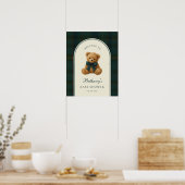 Tartan Check Teddy Bear Baby Shower Welcome Poster (Küche)