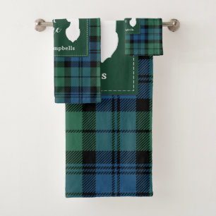Tartan Christmas Clan Campbell Personalisiert Kari Badhandtuch Set