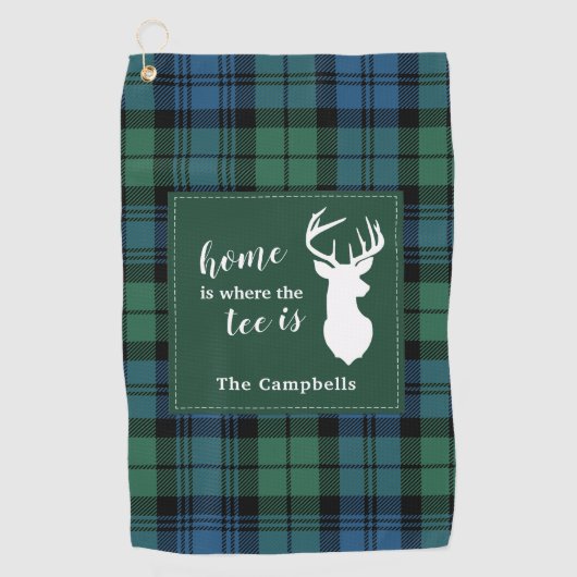 Tartan Christmas Clan Campbell Personalisiert Kari Golfhandtuch (Vorderseite)