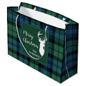 Tartan Christmas Clan Campbell Personalisiert Kari Große Geschenktüte (Rückseite Schrägansicht)