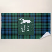 Tartan Christmas Clan Campbell Personalisiert Kari Strandtuch (Vorderseite)