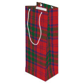 Tartan Christmas Clan Grant Roter Karo Holiday Geschenktüte Für Weinflaschen (Rückseite Schrägansicht)