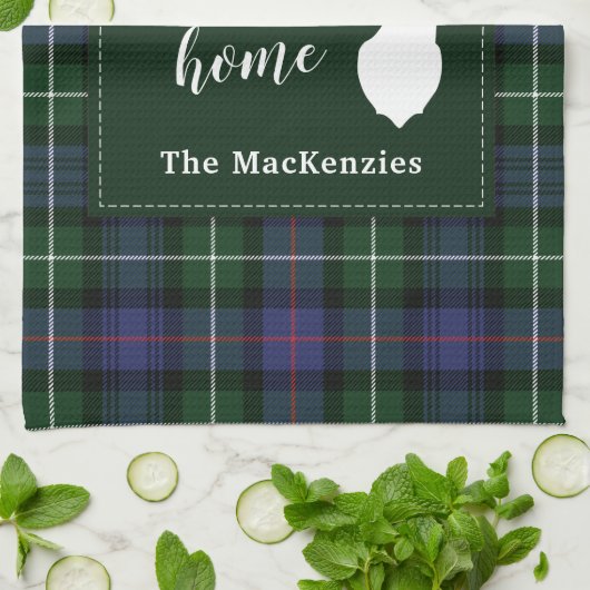 Tartan Christmas Clan MacKenzie Personalisiert Geschirrtuch (Gefaltet)