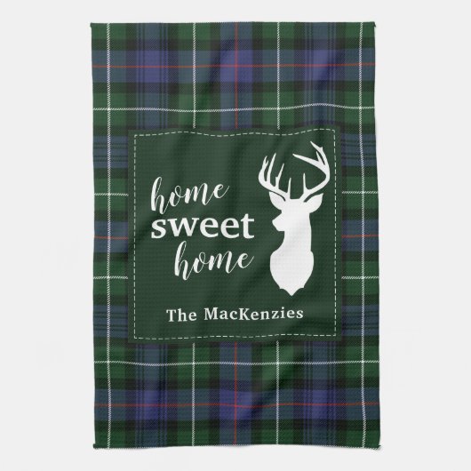 Tartan Christmas Clan MacKenzie Personalisiert Geschirrtuch (Vertikal)