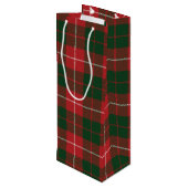 Tartan Christmas Clan MacKinnon Green Red Kariert Geschenktüte Für Weinflaschen (Rückseite Schrägansicht)