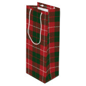 Tartan Christmas Clan MacKinnon Green Red Kariert Geschenktüte Für Weinflaschen (Vorderseite Schrägansicht)