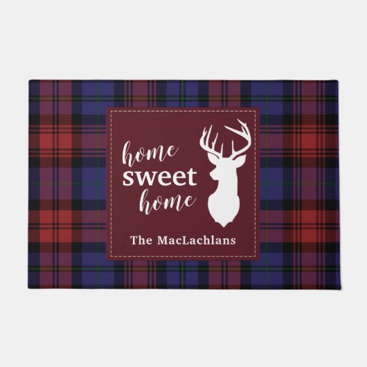 Tartan Christmas Clan MacLachlan Personalize Karie Fußmatte (Vorderseite)