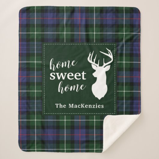 Tartan Christmas Kariert Clan MacKenzie Personalis Sherpadecke (Vorderseite)