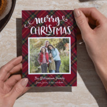 Tartan Christmas Karierte Fotokarte