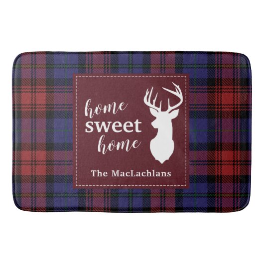 Tartan Christmas MacLachlan Personalisiert Kariert Badematte (Vorderseite)
