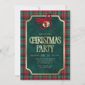 Tartan Christmas Party Invitation Einladung (Vorderseite)