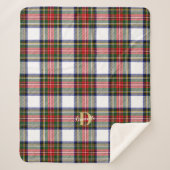 Tartan Christmas Pattern Monogram Name Holiday Sherpadecke (Vorderseite)