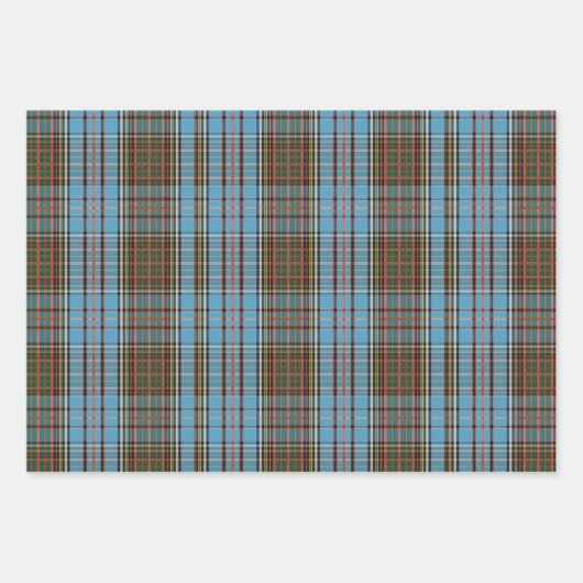 Tartan Clan Anderson Checkered Kariertes Muster Geschenkpapier Set (Vorderseite 3)