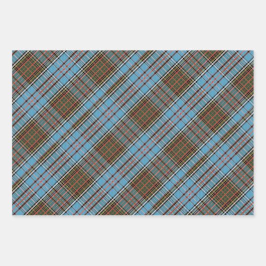 Tartan Clan Anderson Checkered Kariertes Muster Geschenkpapier Set (Vorderseite 2)