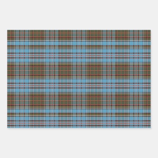 Tartan Clan Anderson Checkered Kariertes Muster Geschenkpapier Set (Vorderseite)