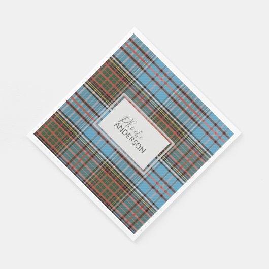 Tartan Clan Anderson Kariert Karo Custom Paper Serviette (Ecke)