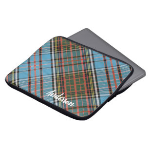 Tartan Clan Anderson Karo Hellblau Karomuster indi Laptopschutzhülle
