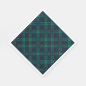 Tartan Clan Black Watch Green Checkered Pattern Serviette (Ecke)