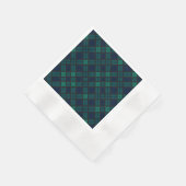 Tartan Clan Black Watch Green Checkered Pattern Serviette (Ecke)