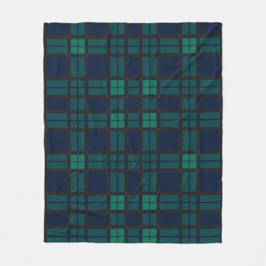 Tartan Clan Black Watch Kariert Blue Green Karo Fleecedecke (Vorderseite)