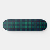 Tartan Clan Black Watch Kariert Blue Green Karo Skateboard (Horizontal)