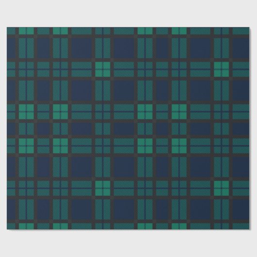 Tartan Clan Black Watch Kariert Green Blue Karo Geschenkpapier (Flach)