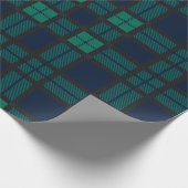 Tartan Clan Black Watch Kariert Green Blue Karo Geschenkpapier (Ecke)