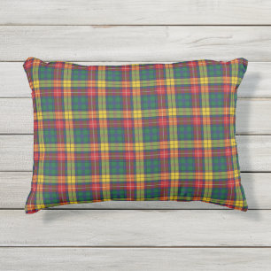 Tartan Clan Buchanan Grün Rot Gelb Karo Plaid Kissen Für Draußen