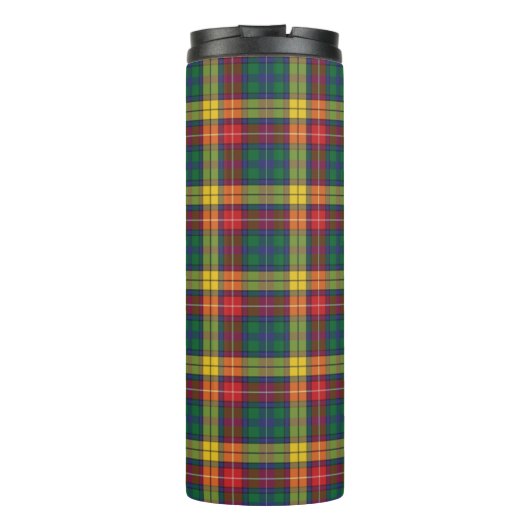 Tartan Clan Buchanan Kariert Green Red Karo Thermosbecher (Rückseite)