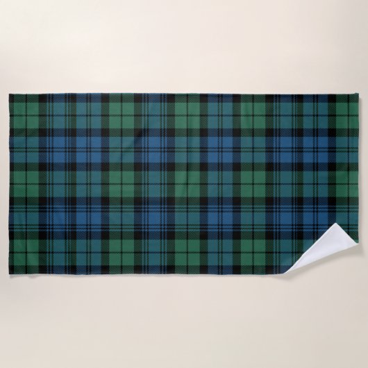 Tartan Clan Campbell Kariert Blue Green Checkered Strandtuch (Vorderseite)
