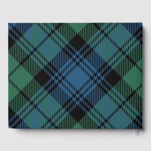 Tartan Clan Campbell Kariert Blue Green Karo Custo Gästebuch (Rückseite)