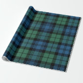 Tartan Clan Campbell Kariert Blue Green Karo Geschenkpapier (Ungerollt)