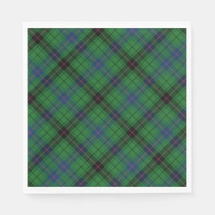 Tartan Clan Davidson Green Checkered Pattern Serviette