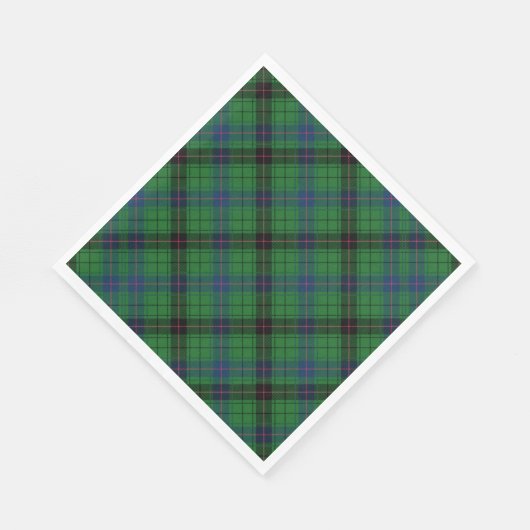 Tartan Clan Davidson Green Checkered Pattern Serviette (Ecke)