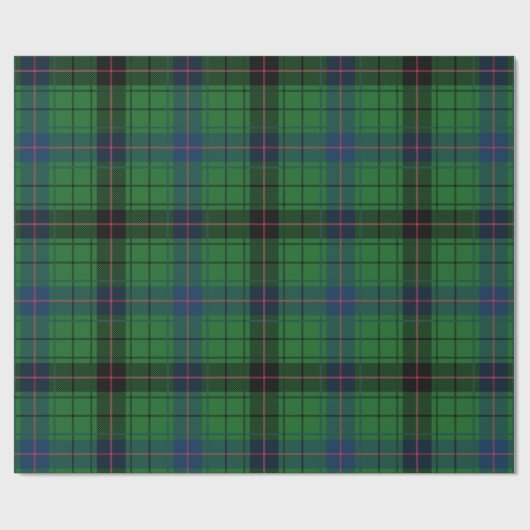 Tartan Clan Davidson Kariert Green Black Blue Geschenkpapier (Flach)