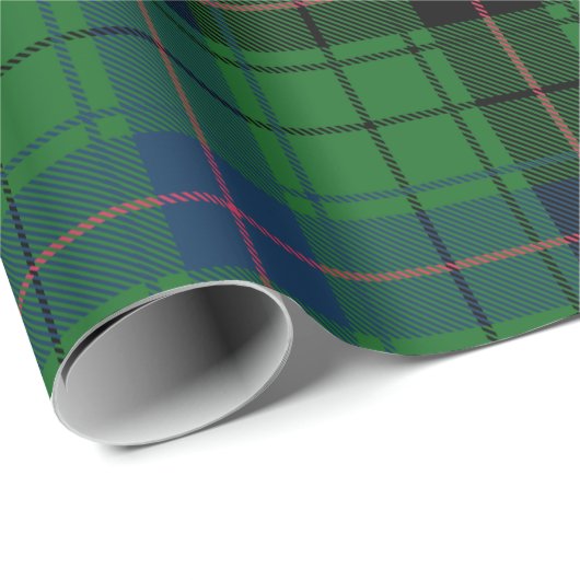 Tartan Clan Davidson Kariert Green Black Blue Geschenkpapier (Rolleneckpunkt)