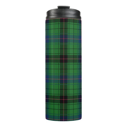 Tartan Clan Davidson Kariert Green Black Karo Thermosbecher (Vorderseite)