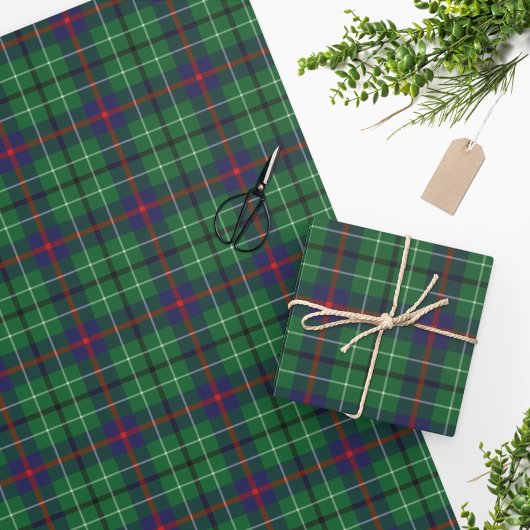Tartan Clan Duncan Kariert Green Blue Karo Geschenkpapier