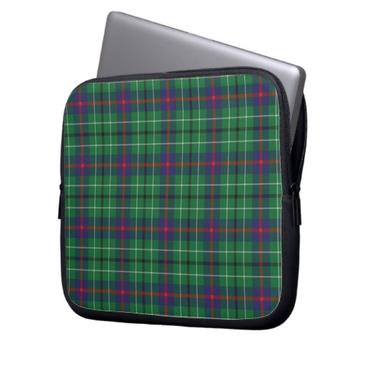 Tartan Clan Duncan Kariert Green Lila Karo Laptopschutzhülle (Vorderseite Links)