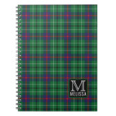 Tartan Clan Duncan Karierter Muster Monogrammname Notizblock (Vorderseite)